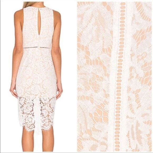 ASTR The Label Caroline Lace V-Neck Mini Dress Ivory  Size Medium - Picture 5 of 13